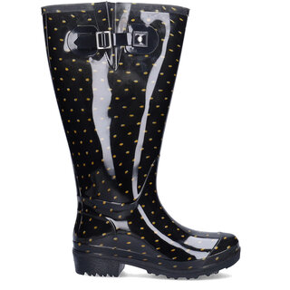 Wellies Wellies - Black Gold Polka Dots