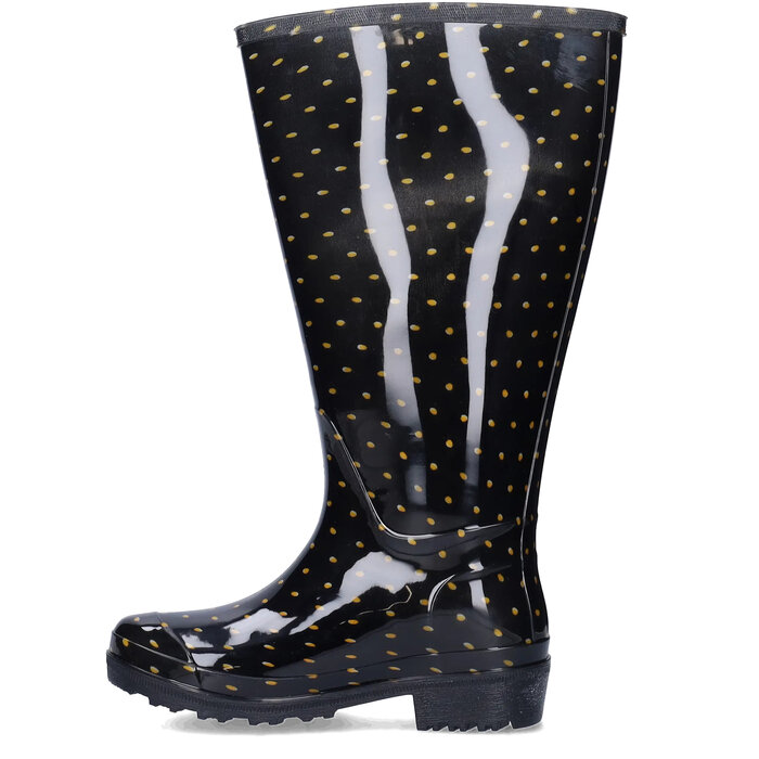 Wellies Wellies - Black Gold Polka Dots