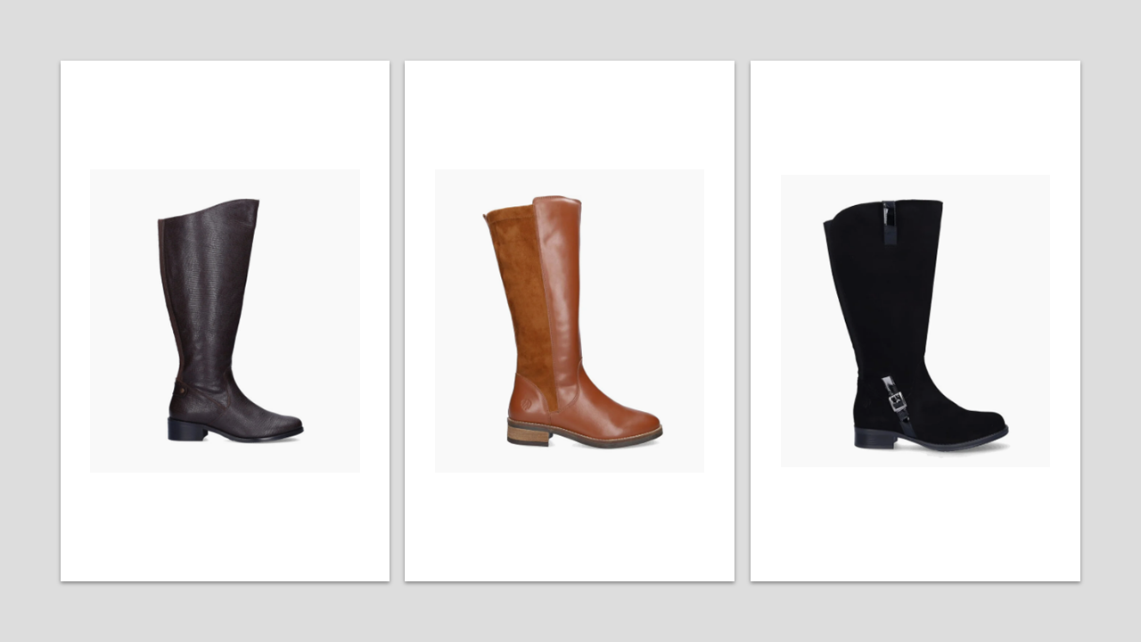 Van links naar rechts: de Botta, de Annfield & Sydney dameslaarzen.