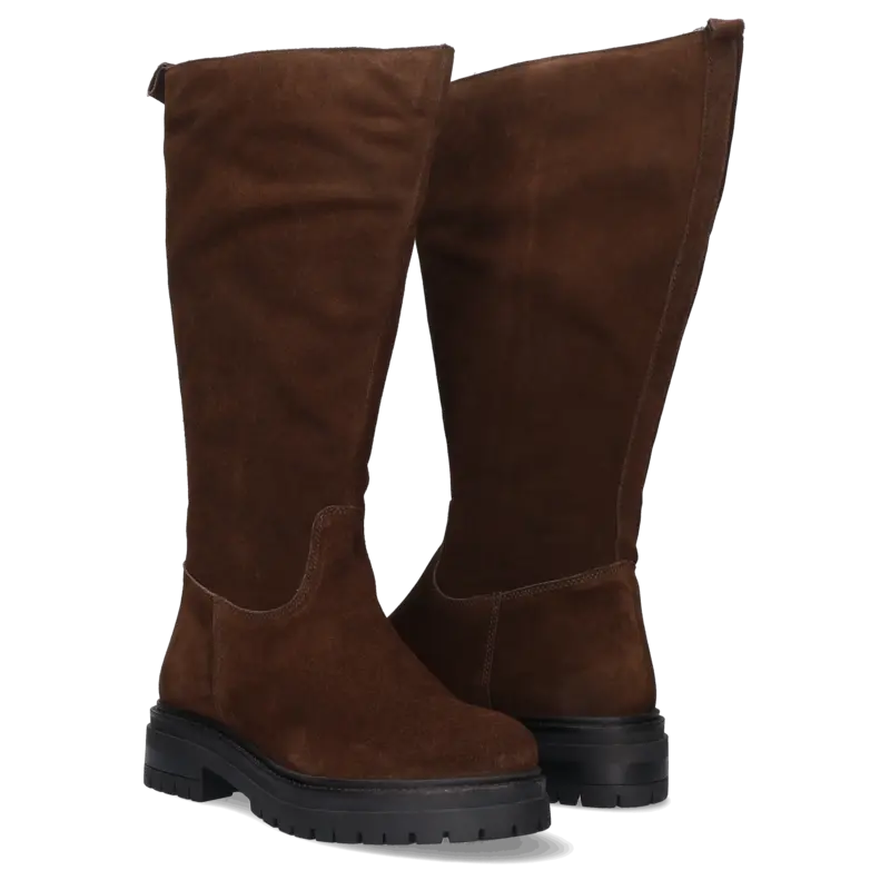 Battle Battle - Velourslederstiefel weiter Schaft