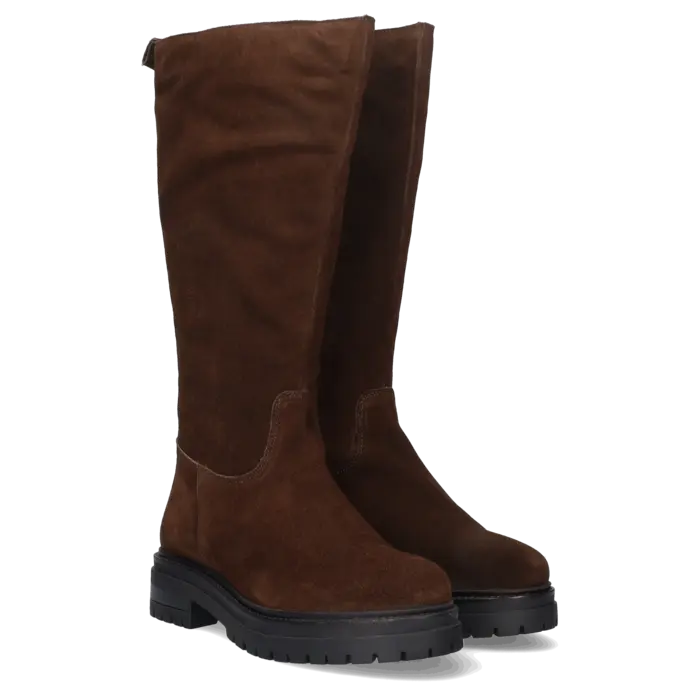 Battle Battle - Velourslederstiefel weiter Schaft