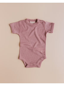 Unaduna Kurzarmbody Ajour aus Wolle/Seide - cameo rose