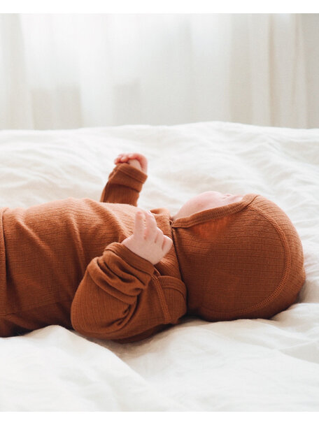 Unaduna Babyhemdchen langarm aus Wolle - umbre