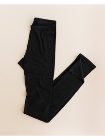 Unaduna Damen Leggings Ajour aus Wolle/Seide - ebony