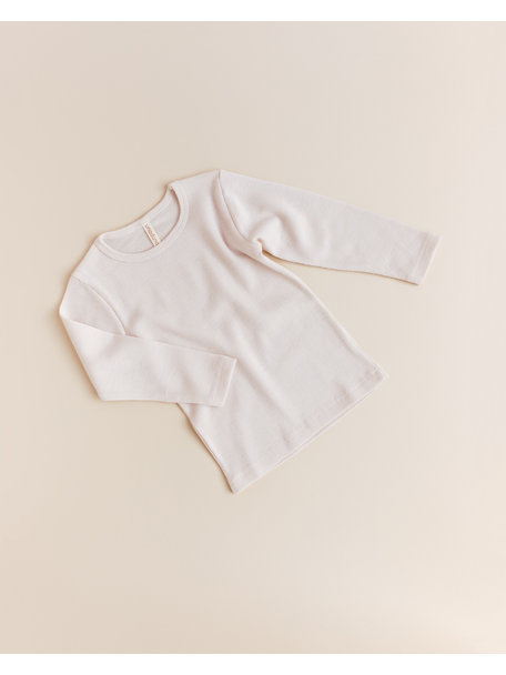 Unaduna Shirt langarm tiny rib aus Wolle - mazarin