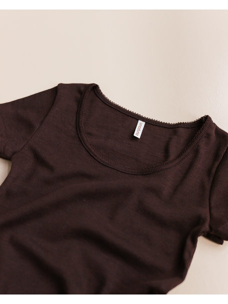 Unaduna Damen-Kurzarmhemd Feinripp aus Wolle - kladdkaka