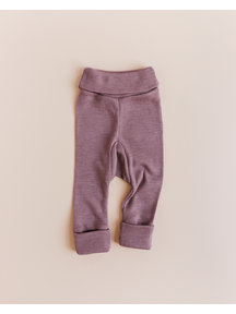 Unaduna Babyhose Feinripp aus Wolle/Seide - mauvewood