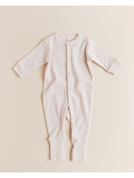 Unaduna Jumpsuit 2 in 1 feet Feinripp aus Wolle - mazarin