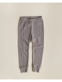 Unaduna Kinder Leggings mit Ajour Streifen aus Wolle/Seide - hazel