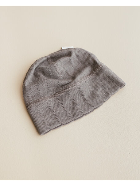 Unaduna Beanie Ajour aus Wolle/Seide  - hazel