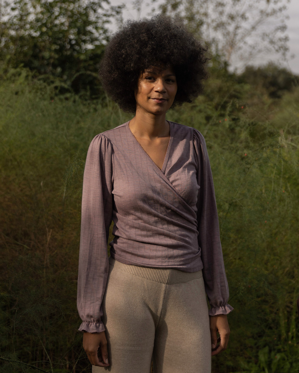 Wickelbluse seide Clearance