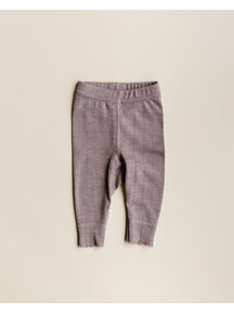Unaduna Baby Leggings mit Ajour Streifen aus Wolle/Seide - heather