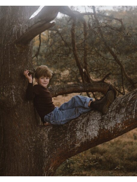 Unaduna Shirt langarm tiny rib aus Wolle - kladdkaka