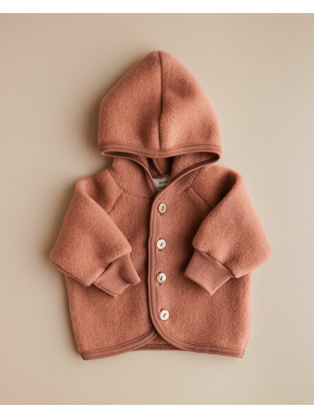 Unaduna X Engel Kinderjacke aus Wollfleece - sienna clay