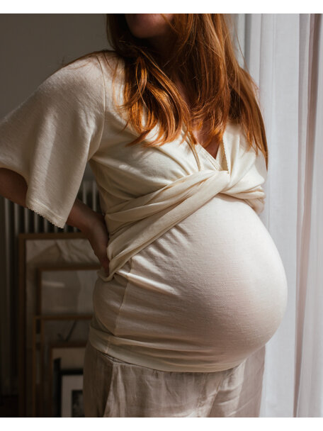 Unaduna Damen Chemise Ajour aus Wolle/Seide - munkki