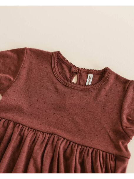 Unaduna Sommerkleid aus Wolle/Seide - henna dune