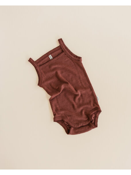 Unaduna Sommer-body Pointelle Wolle/Seide - Henna Dune