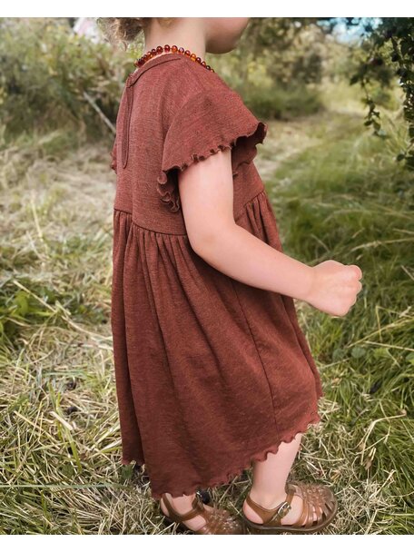 Unaduna Sommerkleid aus Wolle/Seide - henna dune