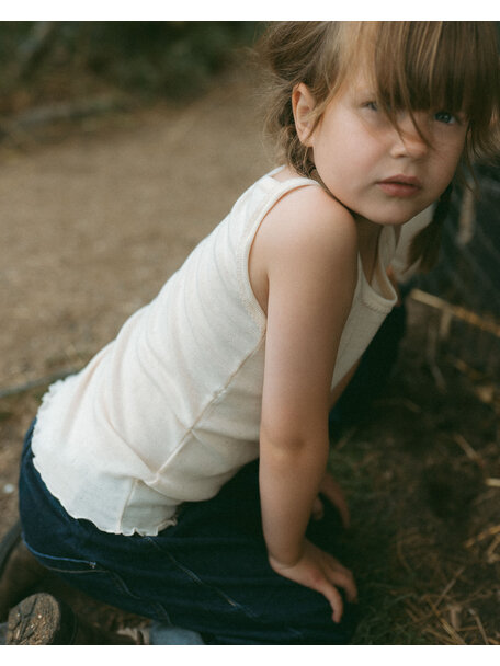Unaduna Sommer-Kinderunterhemd Pointelle Wolle/Seide – Munkki