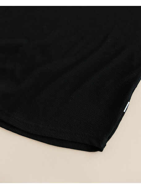 Unaduna Relaxed-Fit Shirt Mari Rippe aus Wolle - schwarz
