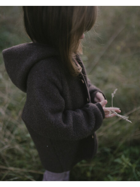 Unaduna X Engel Kinderjacke aus Wollfleece - cocoa
