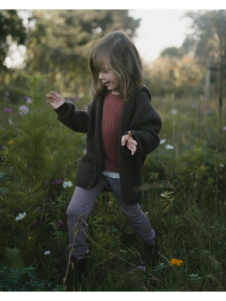 Unaduna X Engel Kinderjacke aus Wollfleece - cocoa