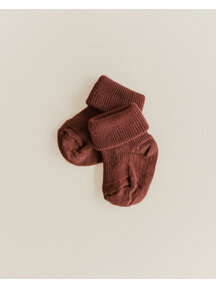 Unaduna Rippstrick Wollsocken für Babys - henna dune