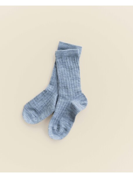 Unaduna Rippsocken aus Wolle für Kinder - nila