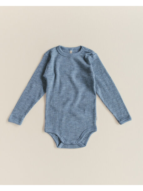 Unaduna Langarmbody Feinripp aus Wollripp - nila