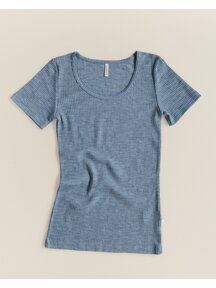 Unaduna Damen-Kurzarmhemd aus Wollripp - nila