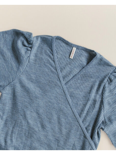 Unaduna Wickelbluse aus Wollripp - nila
