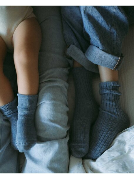 Unaduna Rippstrick Wollsocken für Kinder - nila