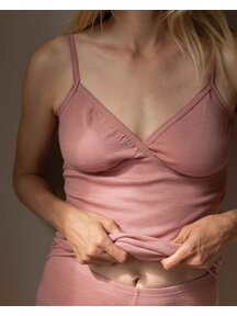 Unaduna Damen Chemise Ajour aus Wolle/Seide - cameo rose