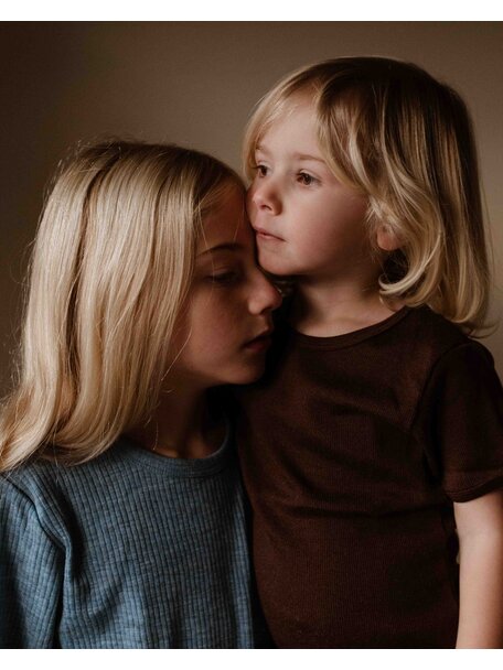 Unaduna Kurzarm Shirt tiny rib Wolle - kladdkaka