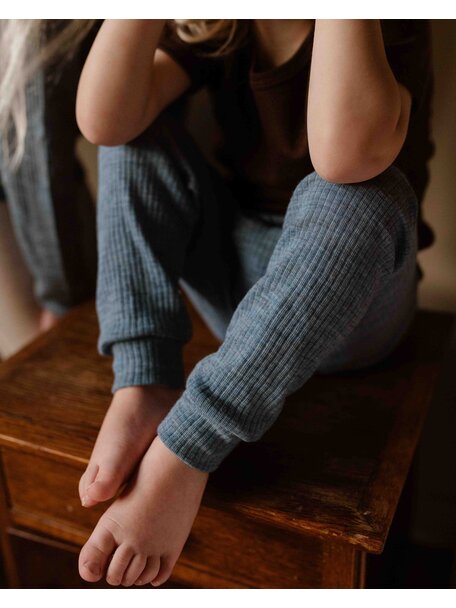 Unaduna Kinder Leggings aus Wollripp - nila