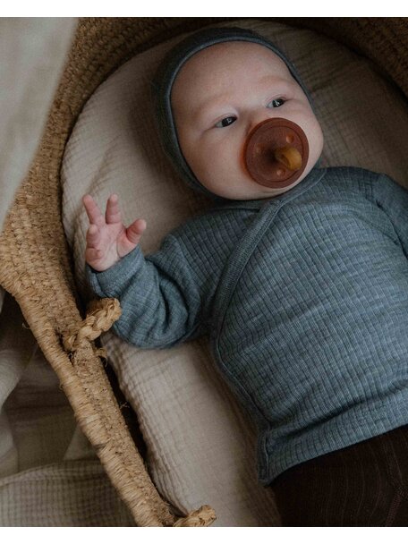 Unaduna Wickel-Cardigan aus Wollripp - nila