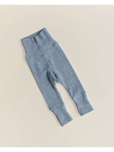 Unaduna Babyhose 2 in 1 feet  aus Wollripp - Nila