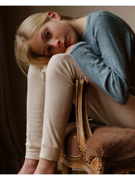 Unaduna Kinder Leggings Ajour aus Wolle/Seide - munkki