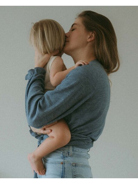 Unaduna Wickelbluse aus Wollripp - nila