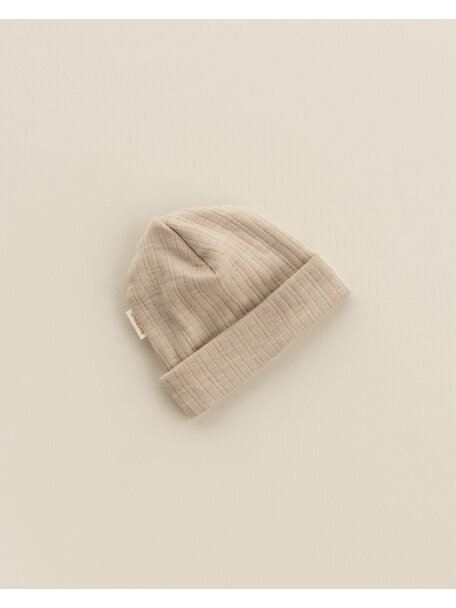 Unaduna Beanie Rippe Wolle/Seide - maca