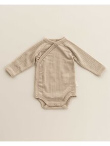 Unaduna Wickelbody Rippe aus Wolle/Seide - maca