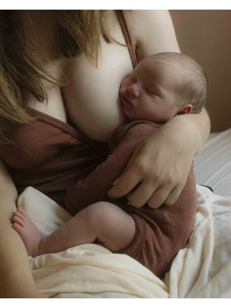 Unaduna Damen Chemise Ajour aus Wolle/Seide - henna dune