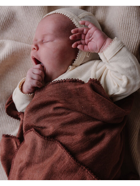 Unaduna Babydecke aus Wolle/Seide - henna dune