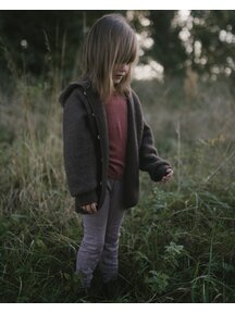 Unaduna Kinder Leggings mit Ajour Streifen aus Wolle/Seide - hazel