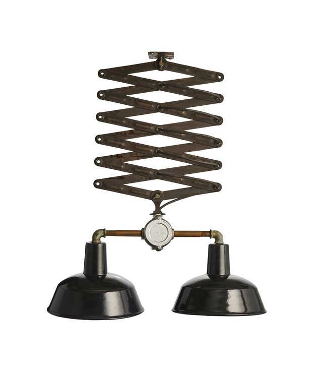 Industriële lamp - Emaille plafondlamp / schaarlamp / scharnierlamp