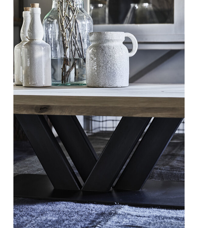 Couchtisch aus Holz und Stahl Rom