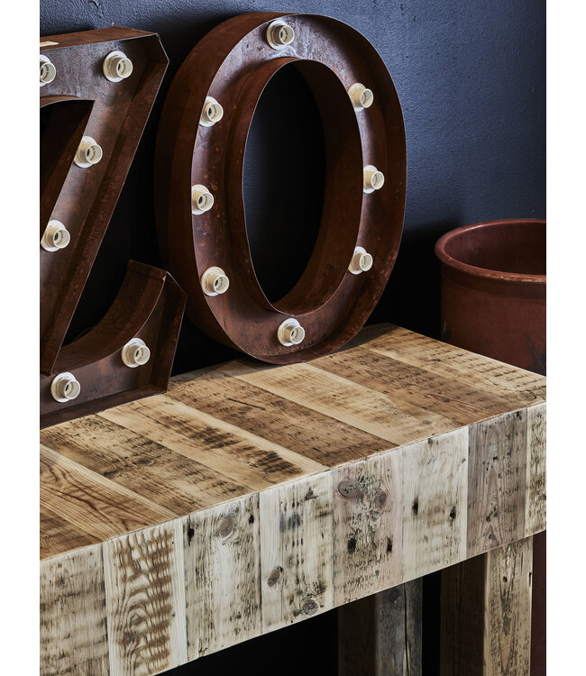 Sidetable Bordeaux gemaakt van oud balkenhout