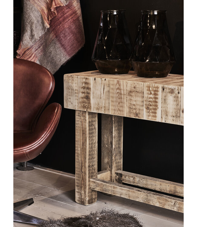 Side table Bordeaux made of old beamed wood