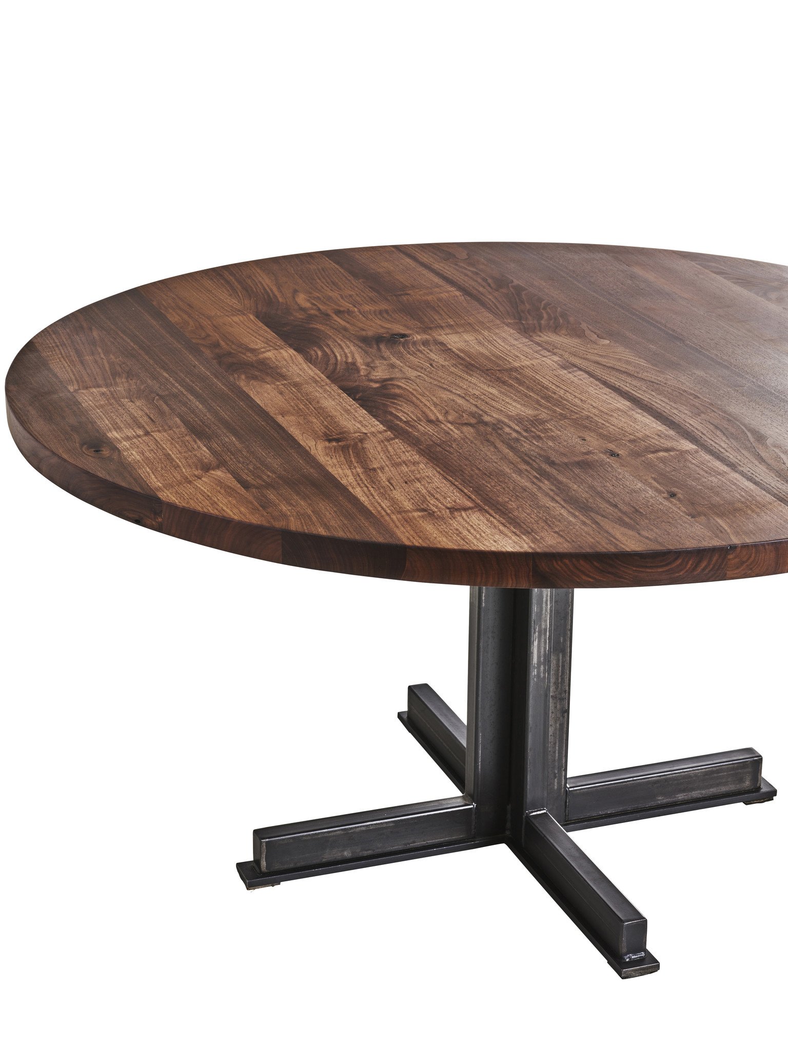 Bouwen op koelkast Jumping jack Ronde tafel op maat - Notenhout - Oldwood De woonwinkel - Oldwood - De  Woonwinkel