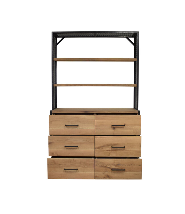 Massief eiken kast met lades